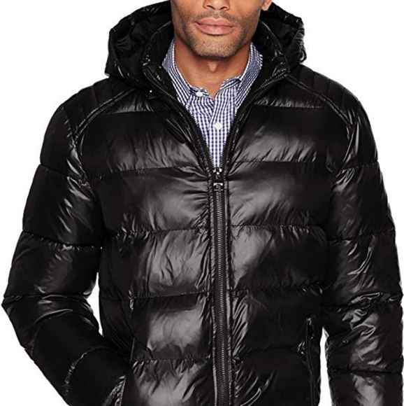 Guess Other - NEW ~ Guess Men's Black Hooded Puffer Coat